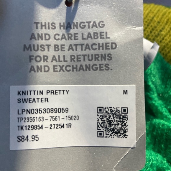 KNITTin PRETTY Green & Yellow Fenty Women's Sweater - Picture 7 of 7